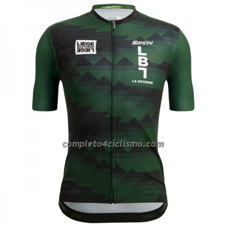 Maglia Santini 2023 Liege Bastogne Liege Manica Corta Verde